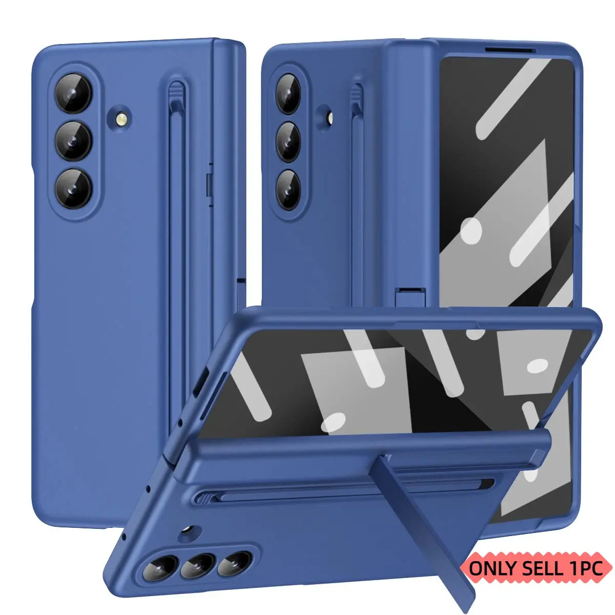 Phone Case Protector with Built-In Stylus Holder, Durable Shockproof Foldable Cellphone Protective Cover for Galaxy Z Fold 6/5/4/7, Minimalist Design for Men & Women, Fully Protected Shockproof