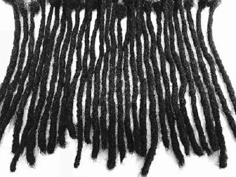RealHuman Hair Microlocks Dreadlocks Extensions Handmade Various Widths 0.2cm to 1.2cm Lengths Custom Fit Natural Undyed for Dyeing Faux Locs