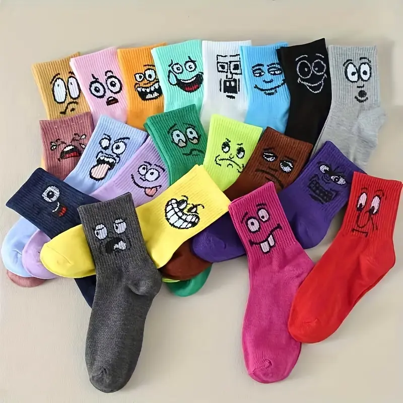 Women's Mid-Calf Tube Socks - 5 or 10 Pairs, Candy Colored Casual Stylish Socks, 10-Pair Color Mix Set for Women, Candy Colored Socks