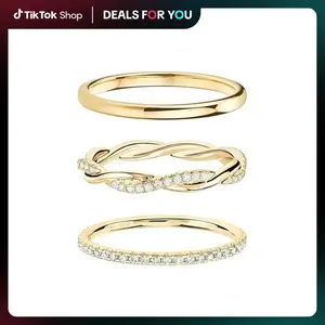 Tewiky Stackable Rings For Women Non Tarnish Dainty Real Rings Set Thumb Fashion Thin Ring Pack Simple Unique Statement Rings Jewlery Women 5/6/7/8/9/10 Fashion For dealsforyoudays Gift Jewelry For Valentine's Day gifts