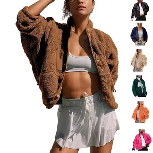 Women's tailored Sherpa lined wool jacket, winter warm button down jacket, fuzzy jacket with pockets, casual jacketRAIMENTRY