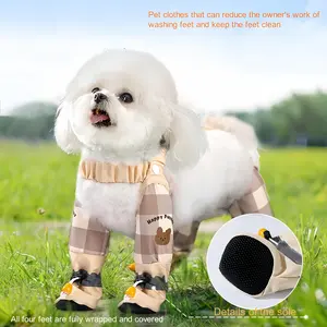 Dog Outdoor Dust-proof Pants Waterproof Dog rain Boot Adjustable Legs Back Elastic Band Safety Reflective Stripe Poodle Costume Outfits puppy essentials paw protection