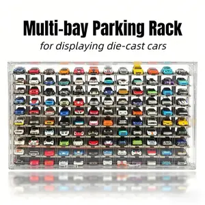 Diorama 1/64 Scale Multi-Level Modular Display Stand Parking Rack Parking Lot Scene Model Diecast Car Display Case Storage Cabinet Multiple Parking Spaces for Model Car Enthusiasts Collectors