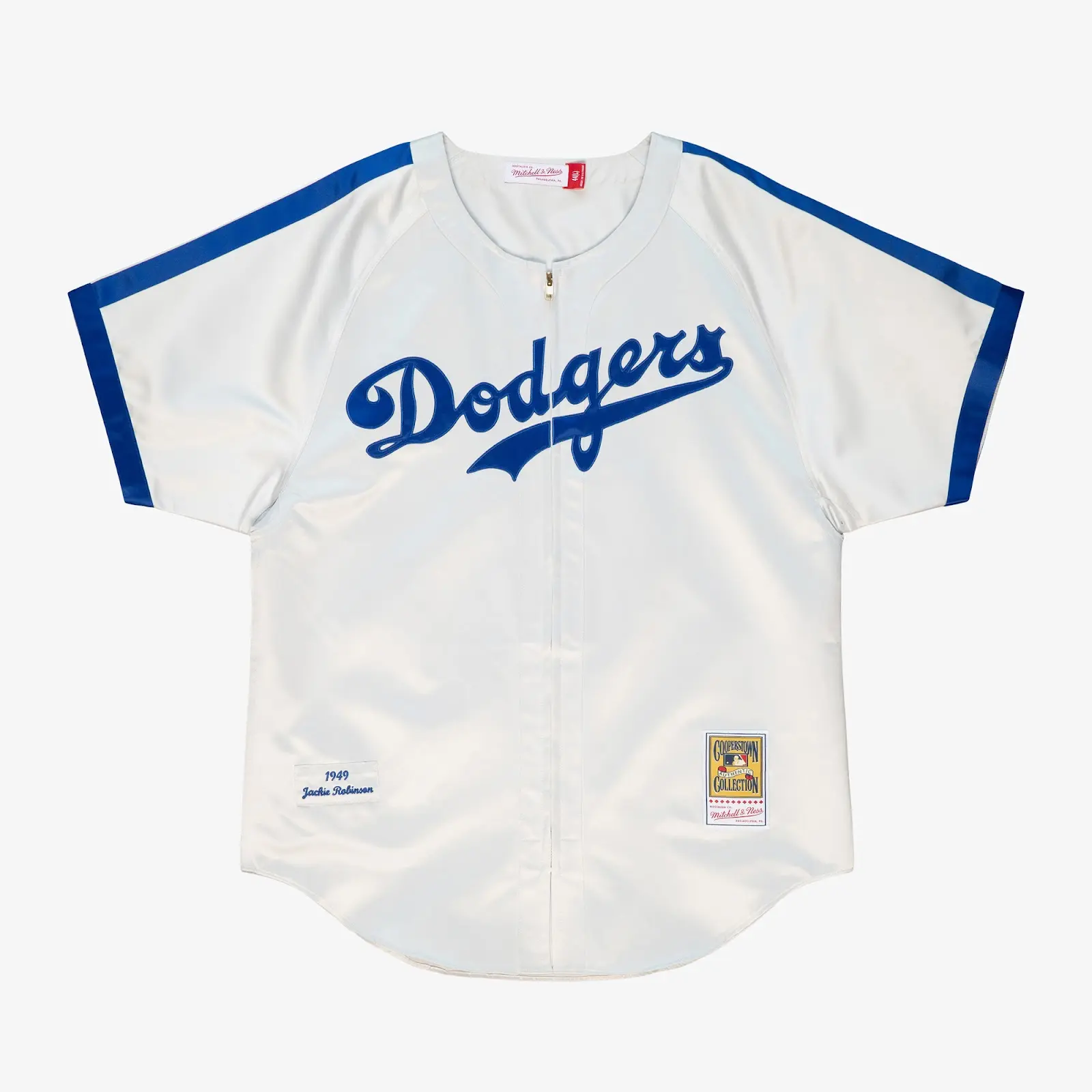 Jackie Robinson Brooklyn Dodgers 1949 White Authentic Player Jersey - Mitchell & Ness MLB Throwback, 40s Retro Baseball Jersey