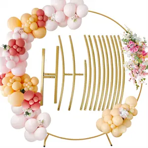 7.2FT Large Size Metal Round Balloon Arch kit Decoration, Wedding Birthday Party Gold Metal Circle Decoration, Graduation Decoration Baby Shower Party Photo Background