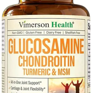 Joint Health Chondroitin Sulfate MSM Supplement with Turmeric, Boswellia & Glucosamine Sulfate 1500 mg - 90 Capsules - Edible, Fitness