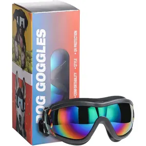 Dog Sunglasses Dog Goggles, UV Wind Dust Fog Protection Pet Glasses Eye Wear with Adjustable Strap for Medium or Large Size (Laser) Light Masks