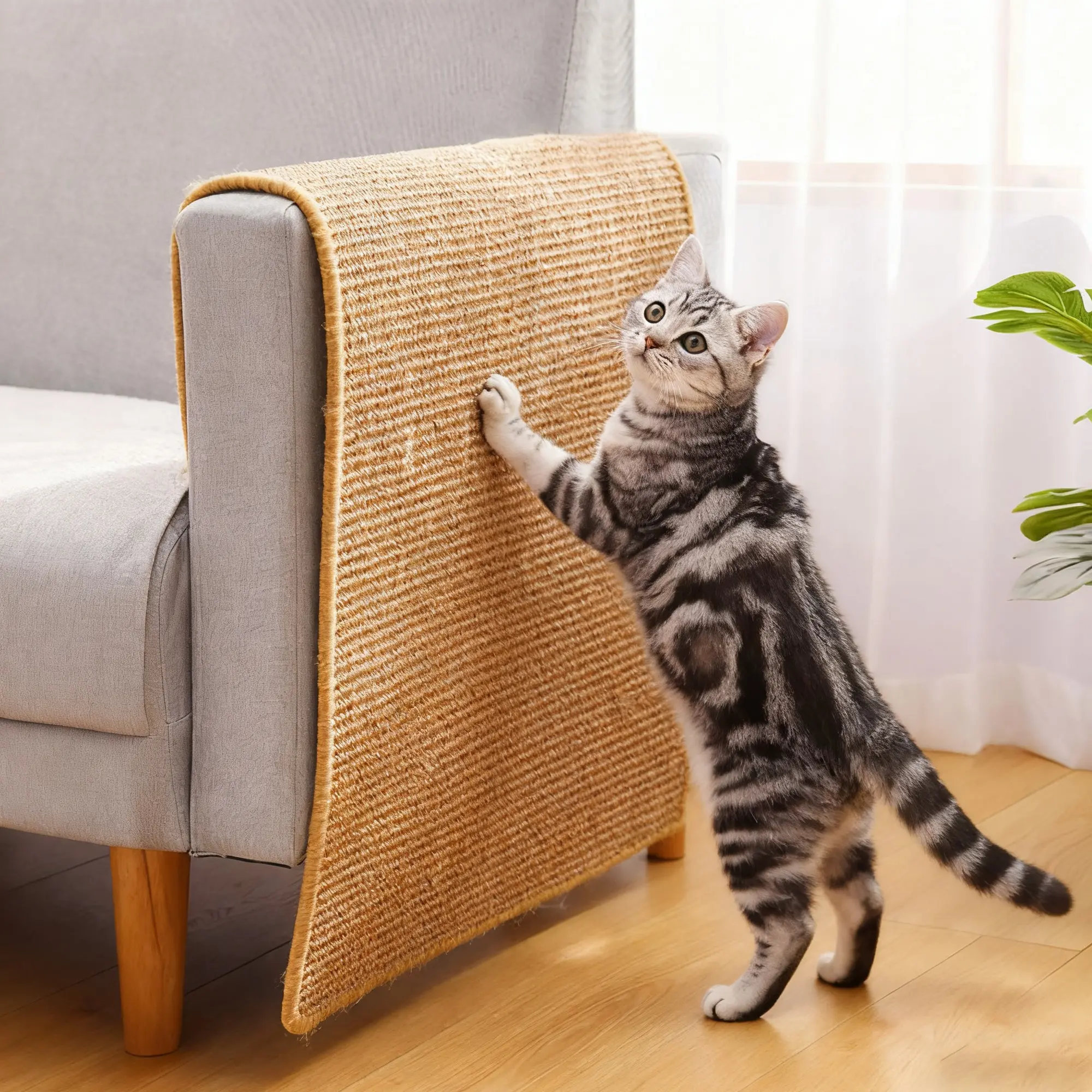 Cat Scratching Pad Mat, Durable Natural Sisal Scratcher Cat Scratch Board Protector for Carpet, Sofa and Home, Modern Pet Furniture Accessory, Long-Lasting Pet Item