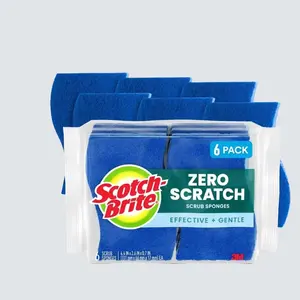 Scotch-Brite Zero Scratch Scrub Sponge 6 Kitchen Sponges for Cleaning Around the Home Bathroom & More Scratch-free Dish Scrubber Multi-surface Safe Best for Nonstick Pots and Pans Long Lasting