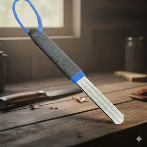 Portable Double-Groove Hook Sharpener, V-Shape Design Stainless Steel Tool for Small & Large Fishhooks, Dual Grit Sharpening Stones Outdoor Fishing Accessory, 100mm Compact Hook Sharpener