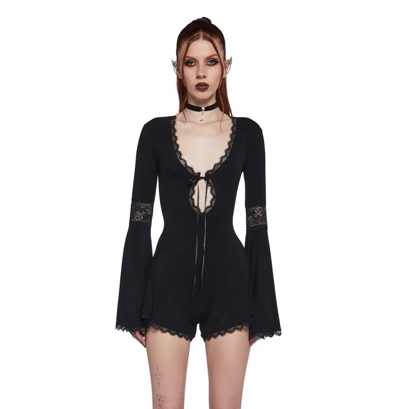 Whispering Wind Romper - Black