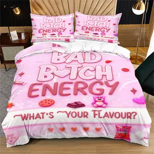 2-3Pcs Unique Bad Bitch Energy Bedding Set, Soft Breathable Duvet Cover and Pillowcase, Hotel Quality, Perfect Gift for Fashion Lovers