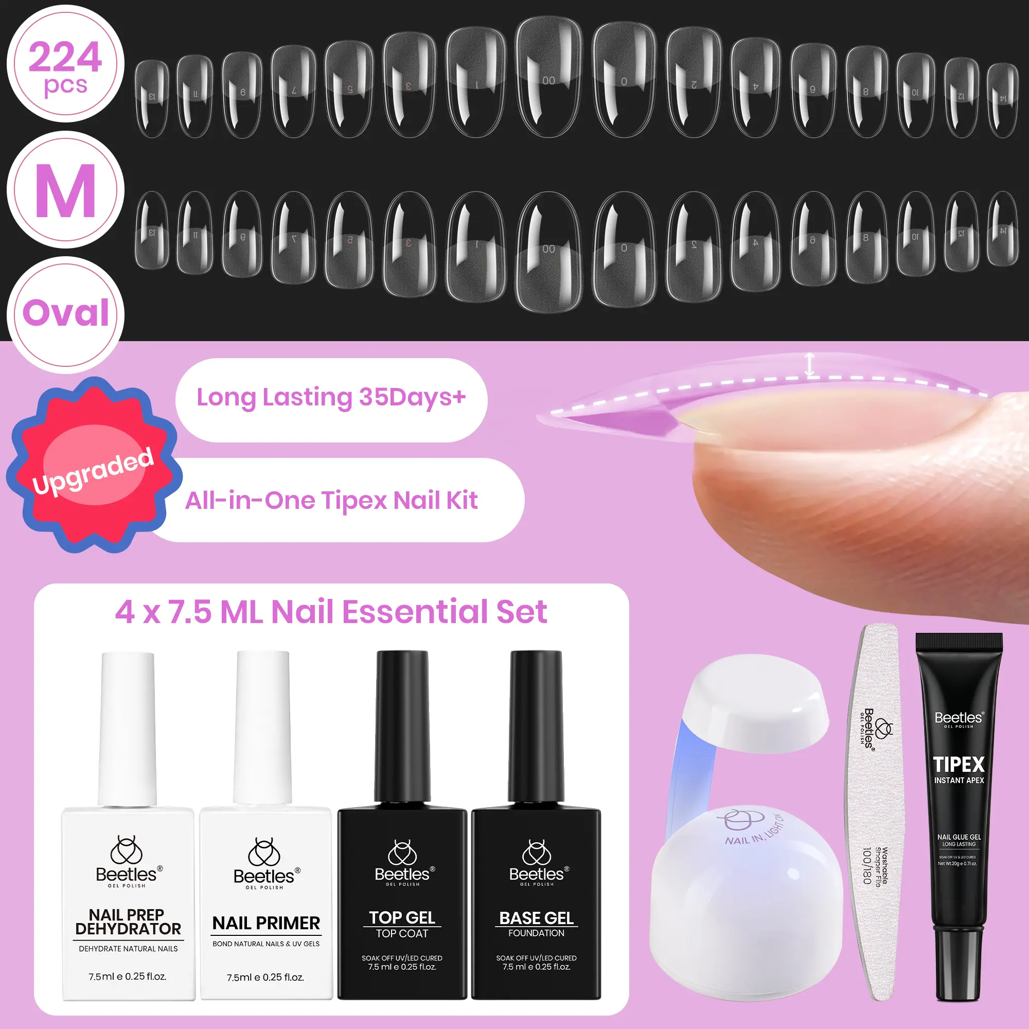 Medium Oval 【Kit】16 Sizes-224 Pcs