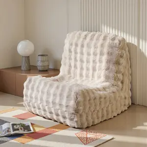 Giant Bean Bag Chair, Oversized Bean Bag Couch for Adults and Kids, Faux Fur Large Chair with Filler, Stuffed Big Accent Sofa Lounge Floor Sofa for Gaming, Reading