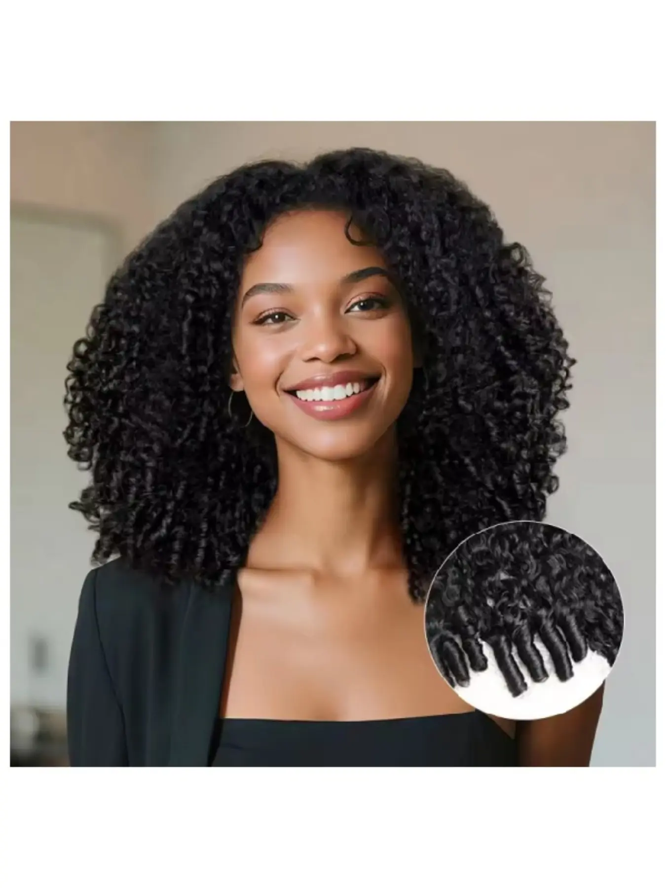Burmese Curly Micro Pre Looped Crochet Human Hair Invisible Feather-Line Knotless Pre Separated 60g 50pcs 16-22" Human Hair For Twist Braiding