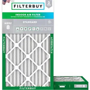Filterbuy 14x24x2 Air Filter (2-Pack), Pleated MERV 8 Dust Defense HVAC AC Furnace Air Filters (Actual Size: 13.50 x 23.50 x 1.75 Inches)