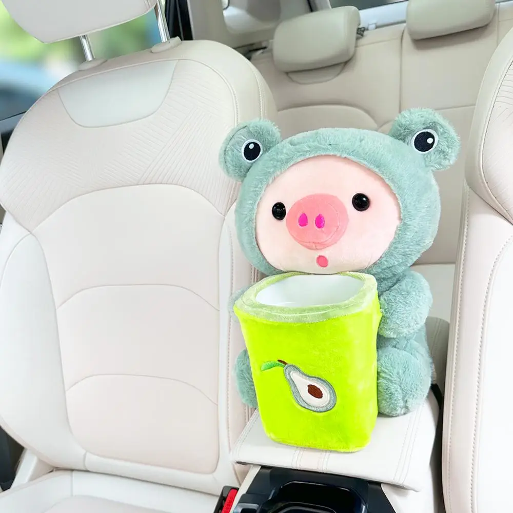 2-in-1 Car Bin Bag, Cute Cartoon Animal Design Car Interior Tissue Box, Car Accessories