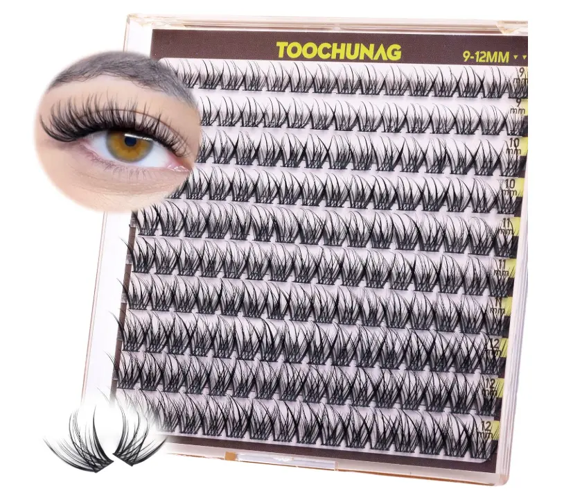 Fairy Lash Clusters 9-12mm Wispy Eyelash Clusters 160pcs Natural Cluster Eyelash Extensions CC Curve Individual Lashes Natural Look Short Thin Band Eyelashes Clusters by TOOCHUNAG