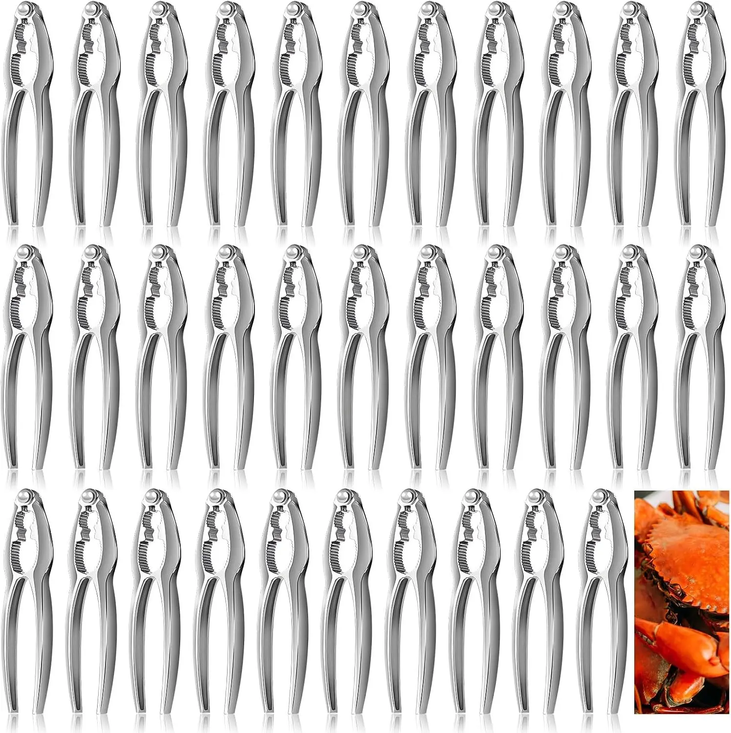 32 Pcs Heavy Duty Seafood Tools Set Including Crab Crackers Lobster Cracker and Nut Cracker