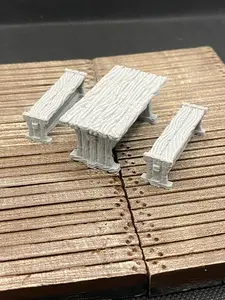 Drunken Imp Inn - Long Table and benches, 3D printed terrain, for roleplaying games, miniatures, wargaming, 28mm to 32mm scale
