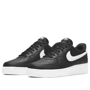 Nike Air Force 1 Low '07 Black White Pebbled Leather Men's CT2302-002 New Sneakers