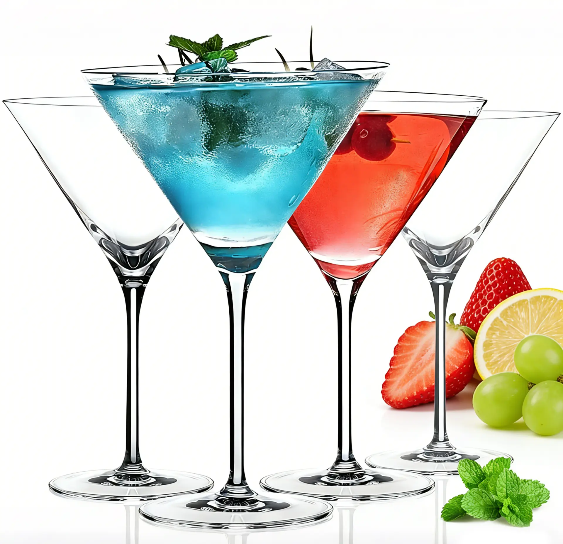 Martini Glasses Set of 4, Coupe Glass, 9.5 oz Hand Blown Crystal Cocktail Glasses for Espresso Martini, Cosmopolitan, Gimlet, Home Bar, Party, Martini Glassware Gift Set Sweet Drink
