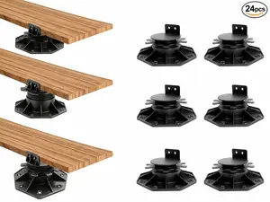 [Deals For You] 24-Pack Plastic Adjustable Deck Support Pedestal, Plastic Material Deck Foundation Base with 1-3/16" to2-3/8" Height Adjustment. Furniture Home