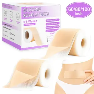 Professional Silicone Scar Tape (1.6'*60'/80'/120') for Surgical Scars, Acne Scars C-Section & Keloid Surgery Scars non-irritating patch for all skin types