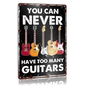 Rustic Guitar Metal Decor Sign for Home Music Room Bar Studio Bedroom Office, Funny Guitar Lover Player Decorations Gifts for Women Men Music Lover, 12 X 8 Inches, You Can