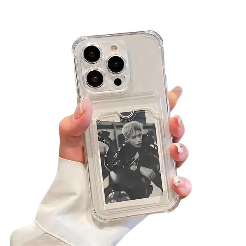 Transparent TPU Multi-Model Protective Cellphone Case with Card Holder - Shockproof, Soft Cover, Camera Protection, Phone Accessory for iPhone 16,15,14,13,12,11 Pro Max,Mini,XR,X,8,7 Devices by summerwins,summerwins