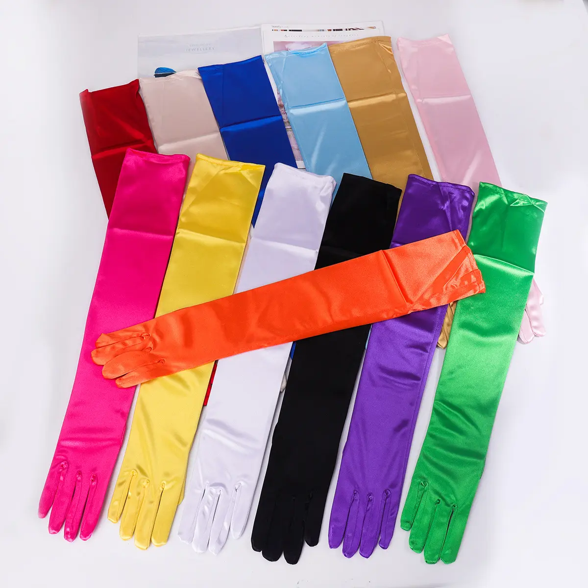 Women's Extra-Long Silk Stretch Satin Elegant Gloves - Bridal, Burlesque Coaches' & Referees' Sports & Outdoor Accessory for Wedding, Banquets, Vintage, Female, Party, Stretch Fabric, High-Elasticity, Performances
