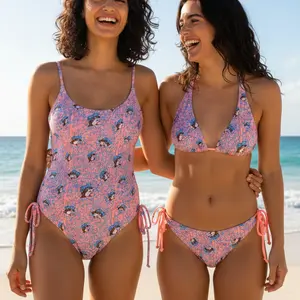 Buc-ee's Women's Pink/Blue Leopard Swim Suit