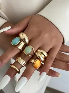 Bohemian Style Jewelry Set, 7-Piece Boho Accessories Collection, Stackable Rings, Unique Design for Women & Girls, Perfect Gift Idea