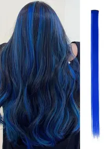 Lehanhair 3pcs Women's Trendy 20inch Long Straight Synthetic Clip-in Hair Extensions, Natural Fluffy Striking Hair Extensions for Highlight, Fashionable Hair Pieces for Daily & Party Decoration, Synthetic Hairpieces