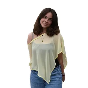 Butter Yellow Chiffon Poncho Top