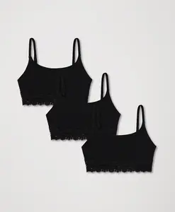 Women's Organic Lace Modern Scoop Bralette 3-Pack