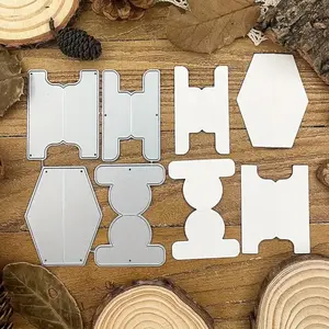 4-Piece Label Metal Cutting Die Set - Compatible with Most Die-Cut Machines, Ideal for Journal Markers, Greeting Card Embellishments, Gift Tags & Scrapbook Materials, Essential Tool for Creative DIY Projects, Craft Kits