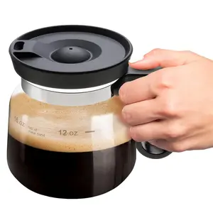 CCoffee Pot Shaped Mug, 16OZ Glass Coffee Cup With Handle, Cute Novelty Flat-Bottom Design, Unique Unisex Gift For Colleagues & Friends, Creative Beverage Container For Birthday Gifts