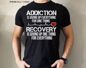 Recovery & Addiction Awareness Cotton Top for Summer, Casual Streetwear for Couples and Men