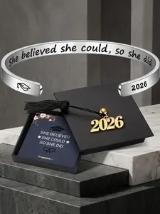 2026 Graduation Gift for Her & Him: Inspirational Graduation Bracelet  A Gift for the Class of 2026 (High School & College), Includes Gift Box, Stainless Steel Wrist Bracelet