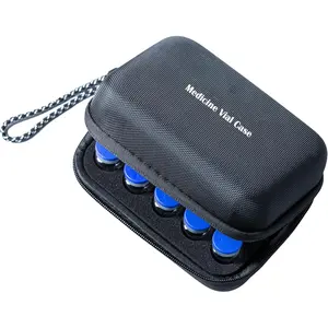 🖤 9-Slot Vial Organizer| Fridge-Friendly Insulin/Peptide/GLP-1 Case (Fits 5-10ml, Not Tall Vials)✨ Healthcare