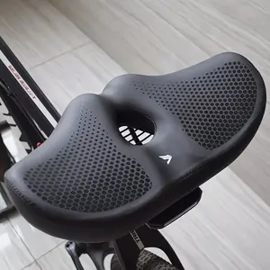 Oversized Bicycle Seat Cushion, Thick and Elastic, Shock Absorption, Breathable Perforated Design, Ergonomic Short Nose, Soft and Comfortable, Bicycle Parts