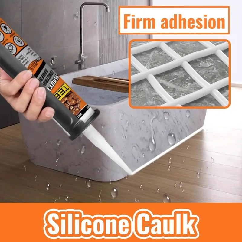 Fast-Drying Waterproof Hydrophobic Sealant, Strong Adhesive Silicone Glue, Long-Lasting Sealer, Multi-Purpose Waterproof Gap Filler, Easy Application, Caulking, Sticky Adhesive Silicone