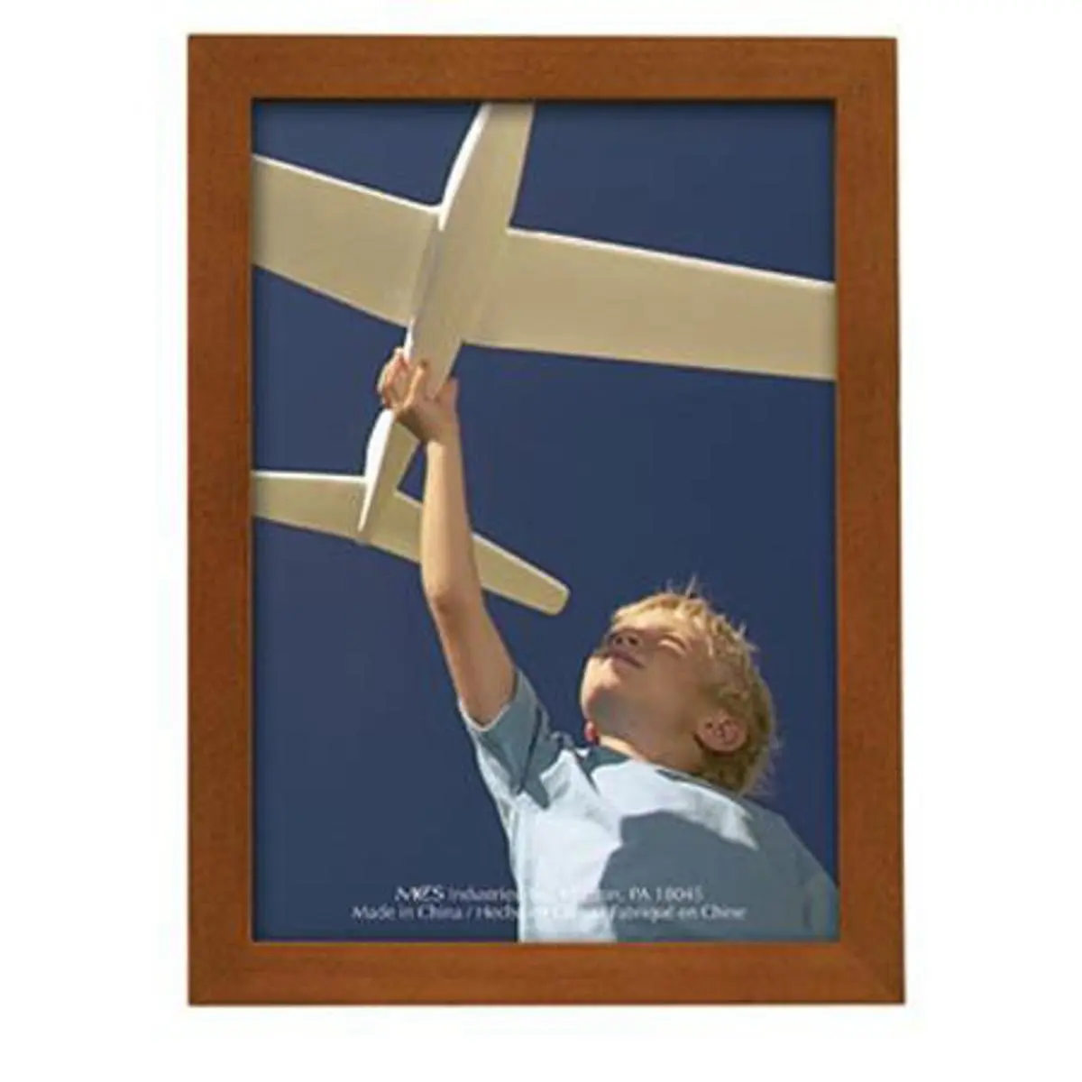 MCS Linear Solid Wood Wall Photo Frame - Baby & Maternity Decor, 5x7" Glass-Fronted, Chestnut, Home, Desk, Office, Durability