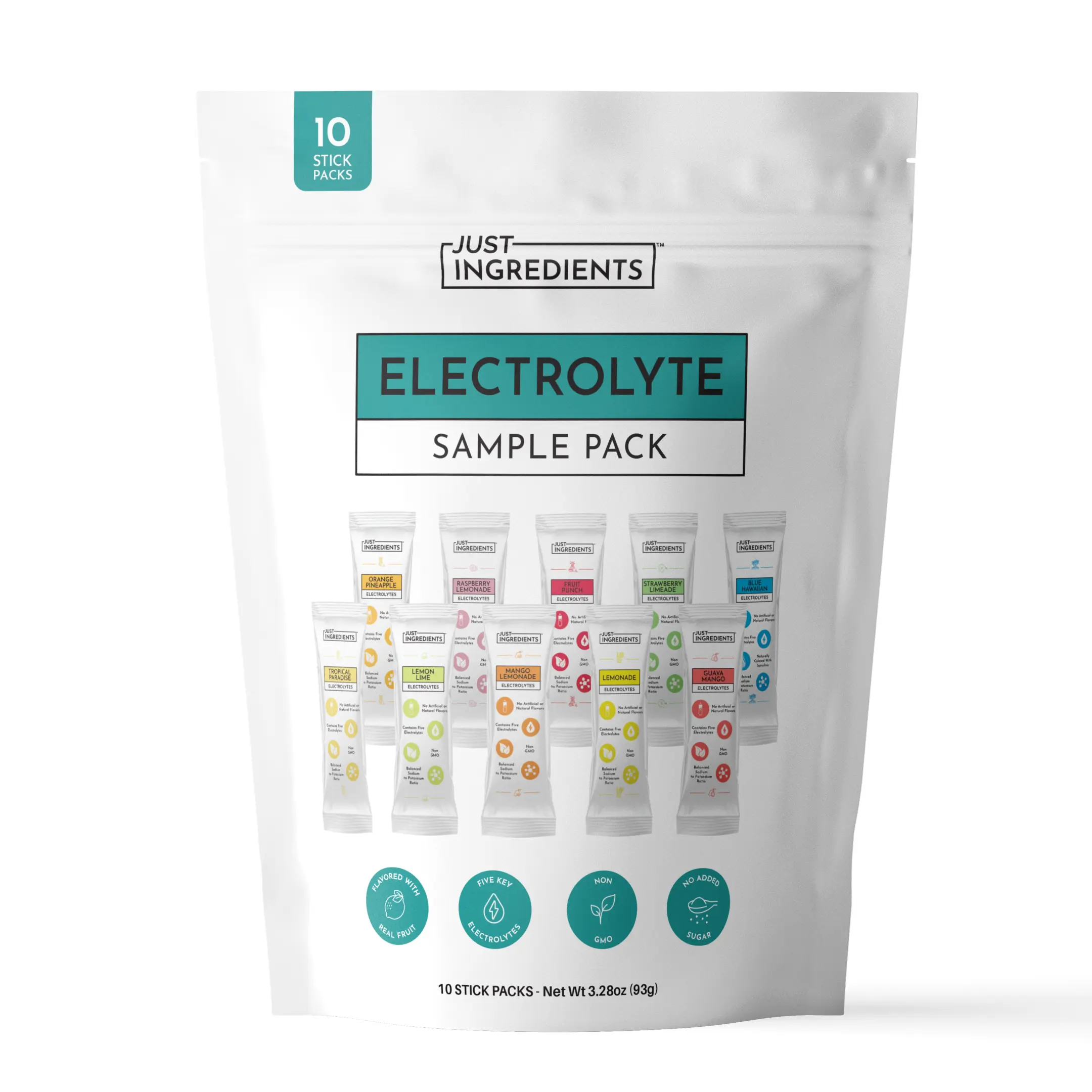 Just Ingredients Electrolyte Sample Pack - Drink Mix - Coconut Water, Sea Salt, Trace Minerals - Drink - Hydration Just Ingredients Electrolyte Sample Pack - Drink Mix - Coconut Water, Sea Salt, Trace Minerals - Drink - Hydration