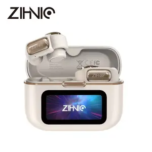 ZIHNIC S12 Open Earbuds  Wireless Headphones  LED Lights TouchscreenLight-Weight Earbuds Built-in Microphone  Power Digital Display Stable Fit  Fast Charge  36 Hours Playtime Fast Pair Clear Sound Sweatproof Charging Case Android/iOS