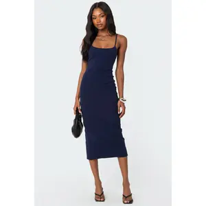 Air Back Slitted Midi Dress