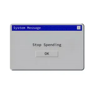 Stop spending Card Skin, Error message card cover- Super Cute & Durable Vinyl Sticker- Water-Resistant & Versatile for Various Card Sizes