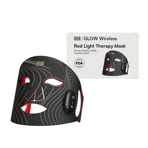 INIA GLOW Wireless LED Face Mask-with Red Light Therapy, 2-Year Warranty, Portable and Rechargeable for LED Facial Mask Skincare at Home and Travel, Mother's Day Special Gift