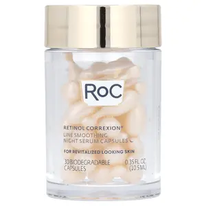 RoC Retinol Correxion, Line Smoothing Night Serum Capsules, 30 Biodegradable Capsules, 0.35 fl oz (10.5 ml)